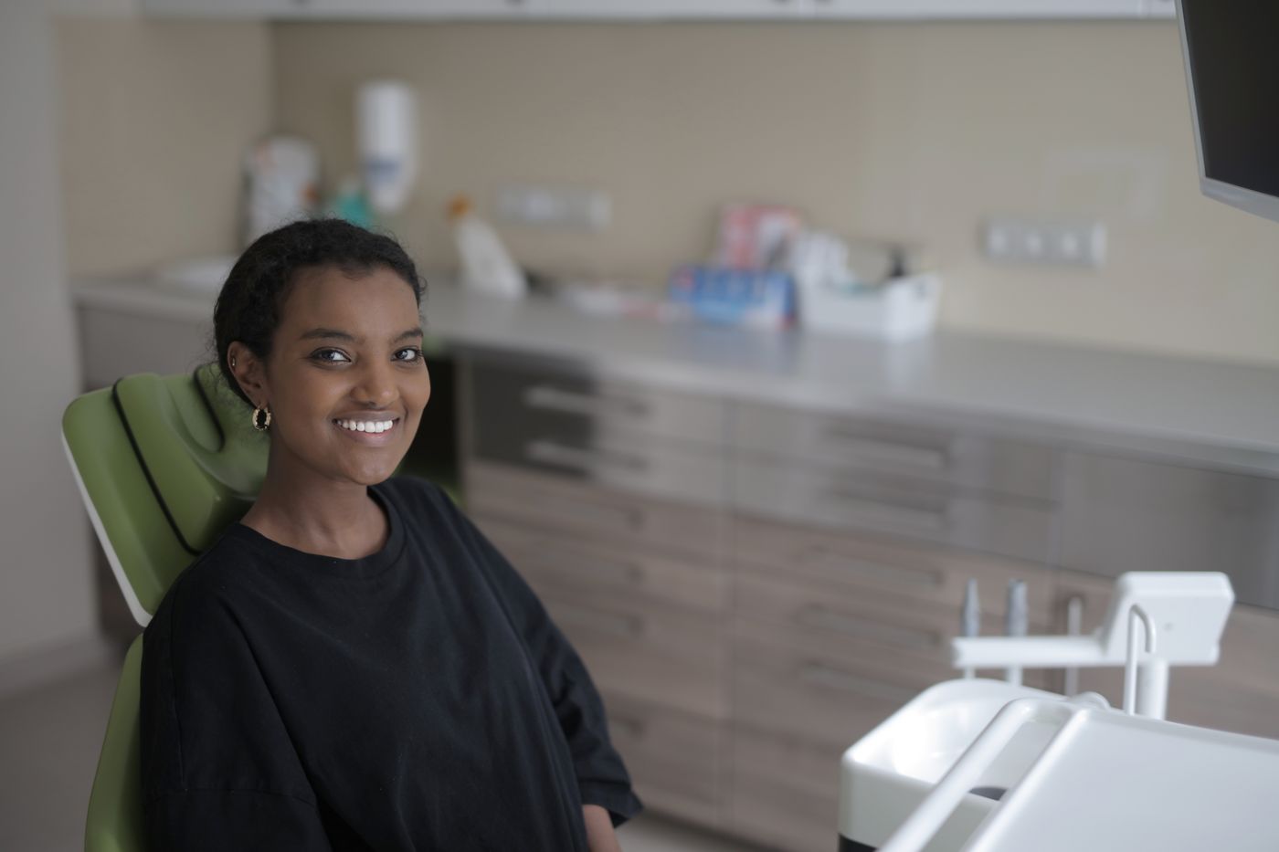 A smiling dental patient